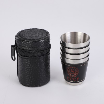 China manufacturer Factory direct stainless steel wine cup with leather cover