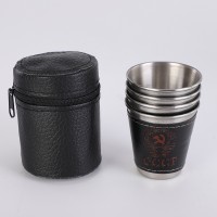 China manufacturer Factory direct stainless steel wine cup with leather cover